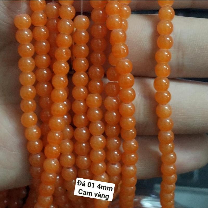 25g Đá 4mm giả ngọc có lỗ xỏ làm vòng tay vòng cổ (DA01) 2