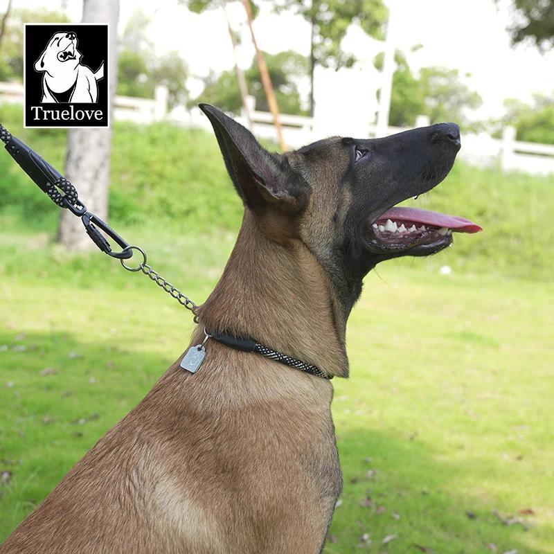 Truelove Pet P-Collar New Strong Metal Stainless Steel Nylon Braided Large Rope Training Dog Premium Designer Luxury TLC5374 5
