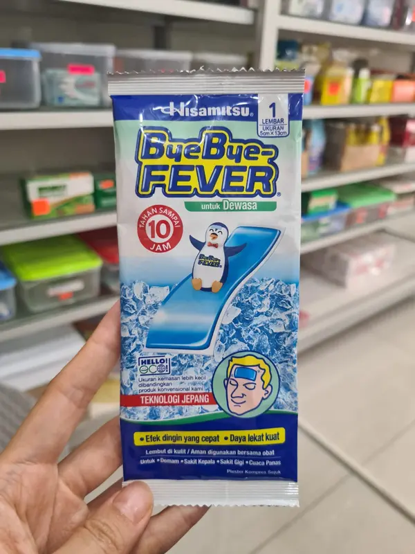 BYEBYE FEVER DEWASA 1 SACHET PLESTER KOMPRES DEMAM DEWASA / PLESTER KOMPRES TURUN PANAS / PLESTER DEMAM 8