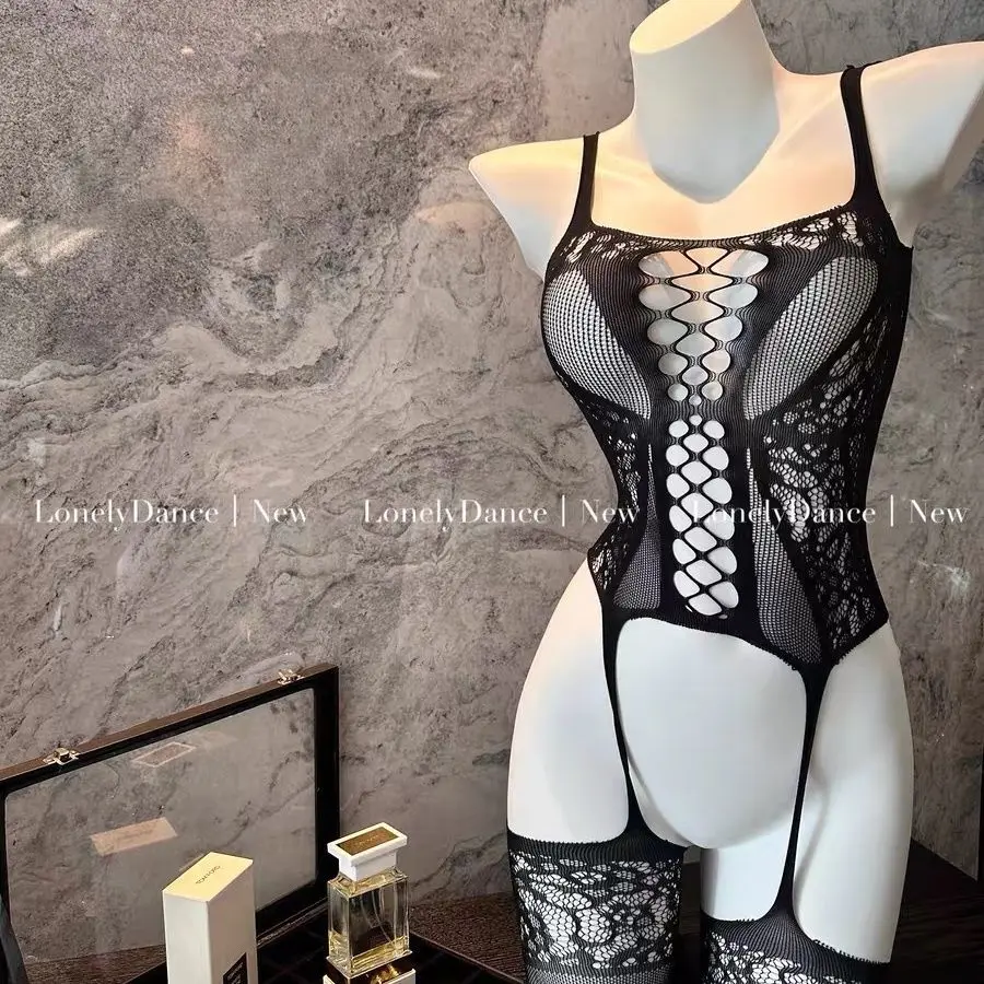 Sexy Lingerie Sexy Mesh Nightdress Sexy Hollow Out One-Piece Stockings ...