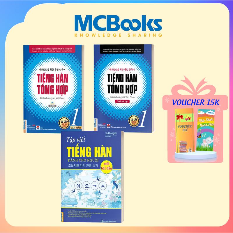 Sách - Combo Tiếng Hàn Tổng Hợp Sơ Cấp 1 (Giáo Trình + Sách Bài tập) Và Vở Tập Viết Tiếng Hàn