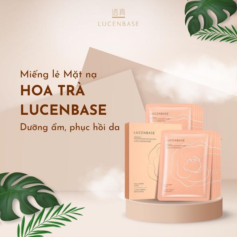 Hộp (10 miếng) mặt nạ hoa trà LUCENBASE cấp ẩm, làm dịu da