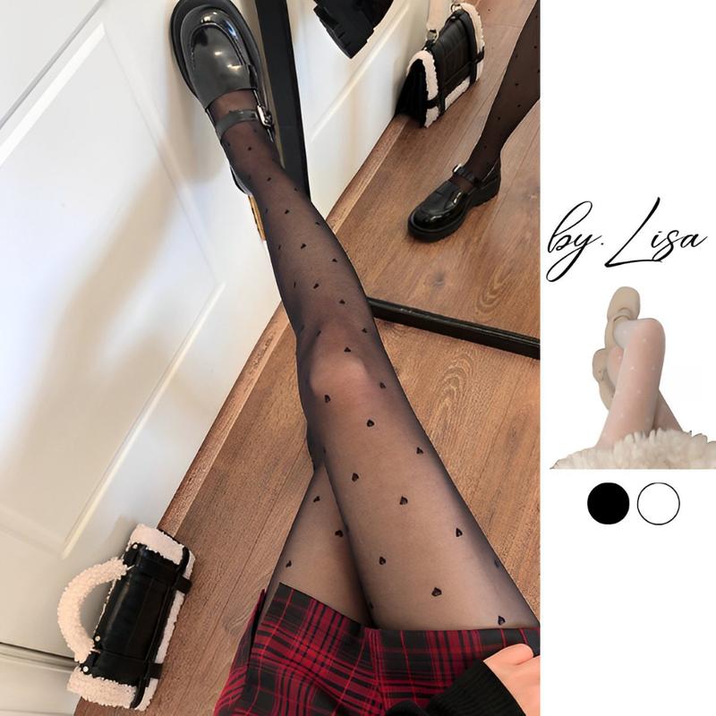 Quần tất lưới quyến rũ họa tiết trái tim chấm bi tất vớ da nữ xuyên thấu