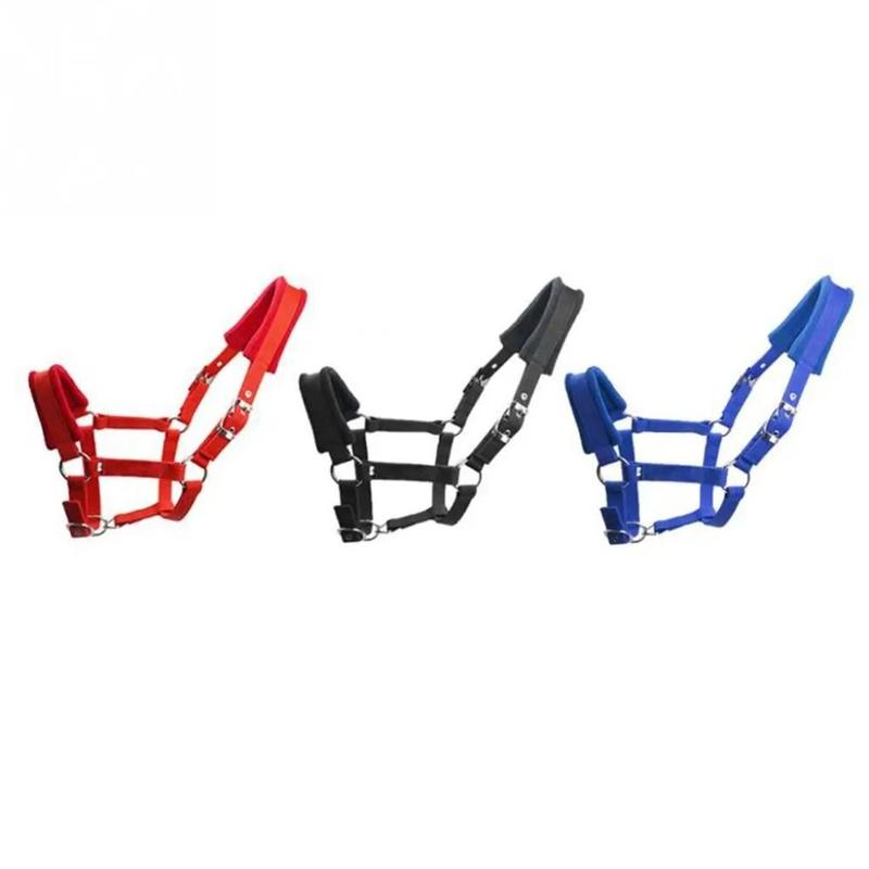 Product Introduction of Equestrian Gear Adjustable Horse Halter Comfy Soft Horse Skin Bridle Thicken Durable Bridle Head Collar Strap Equipment Harness Accessories 13