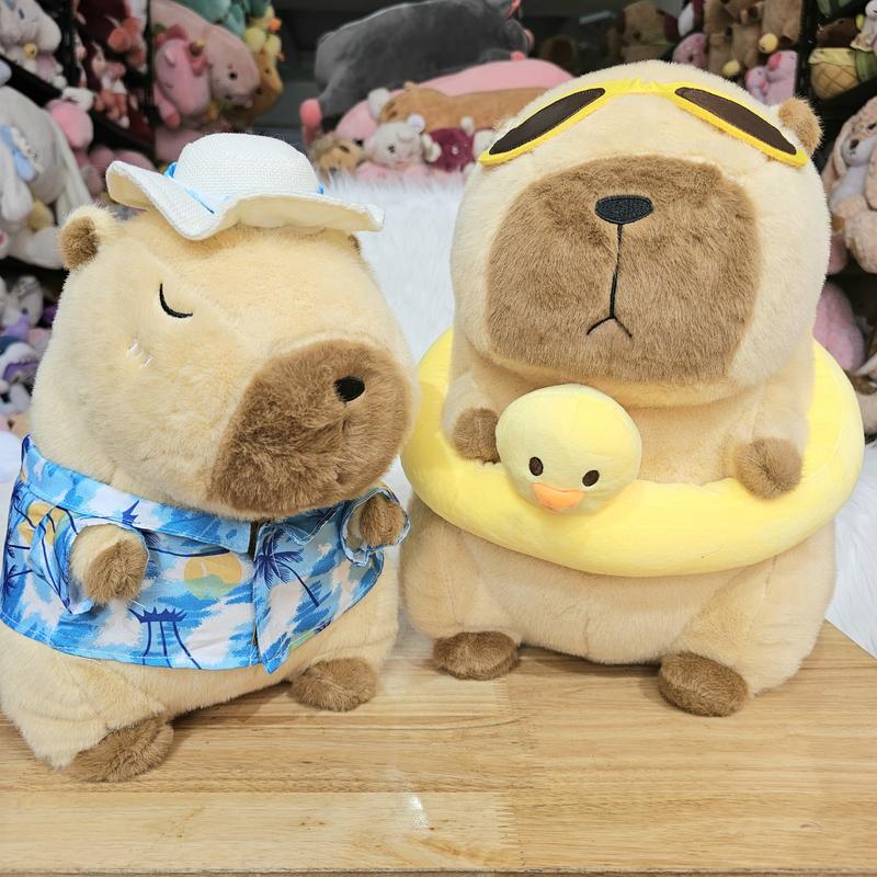 Gấu Bông Capybara Tắm Biển Mặc Áo Đeo Phao Vịt  35cm-45cm Dễ Thương SALOME Chuột Lang Nước Ôm Ngủ