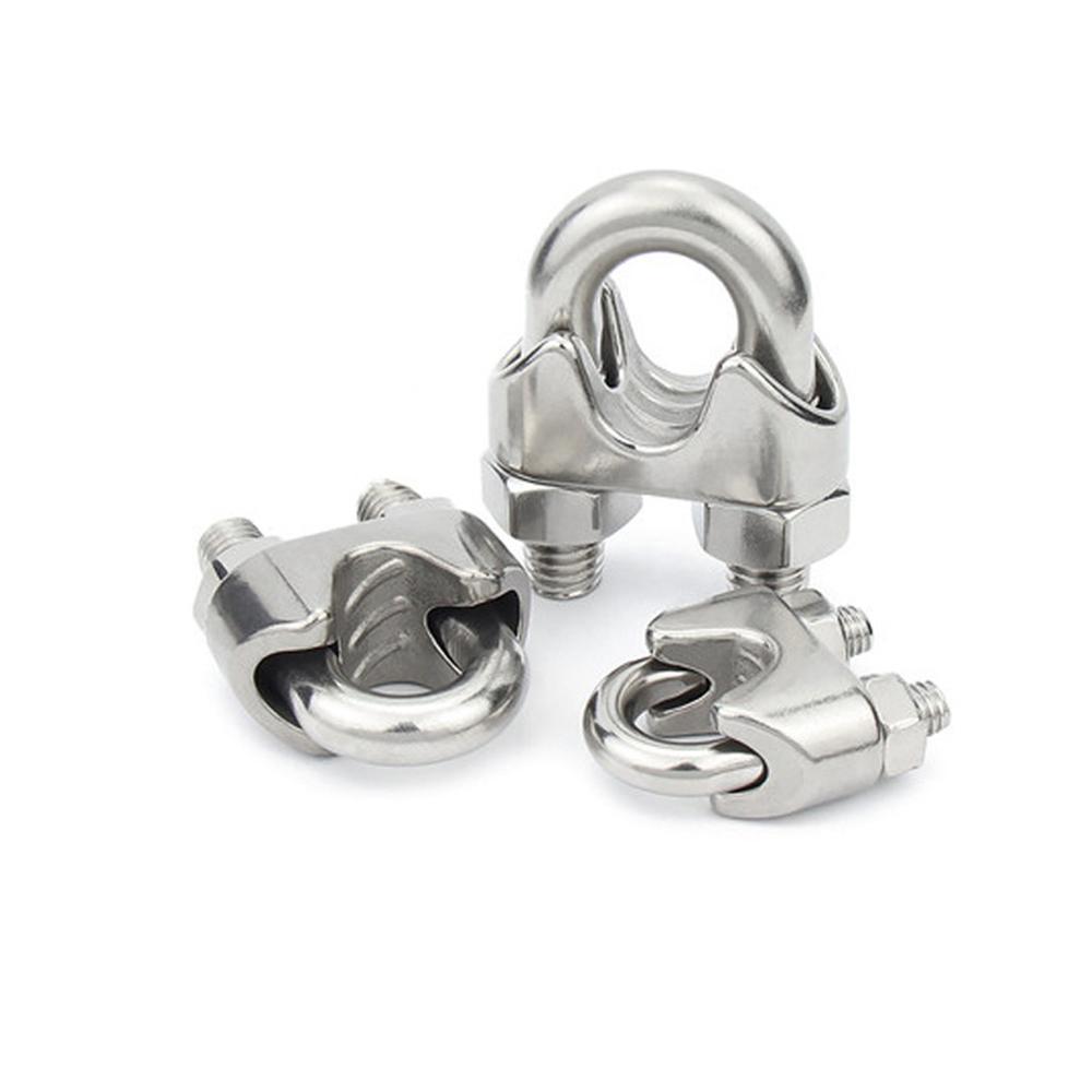SS 304 Klem Seling Kuku Macan 5Pcs Wire Rope Clip Anti Karat 2-12mm M2-M12 Penjepit Tali Kawat Sling Stainless Galvanis Crimp Ferrule Kuat Serbaguna untuk Konstruksi Industri Rumah Ready Stock