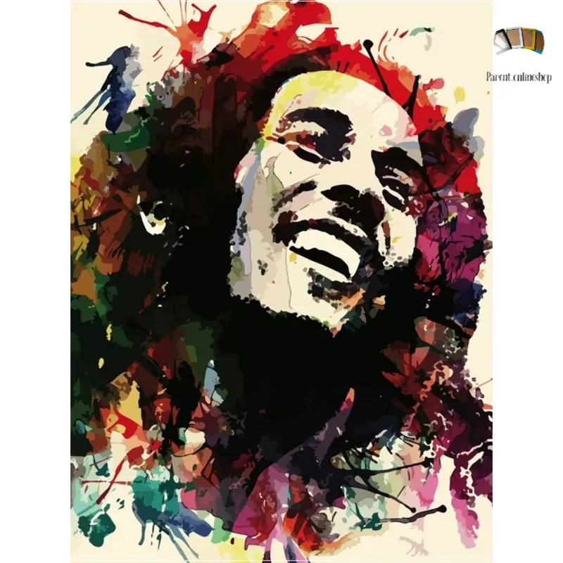 Hiasan dinding wall decor dekorasi musik penyanyi Bob Marley hiasan gantung gambar pajangan rumah poster kayu MDF 1