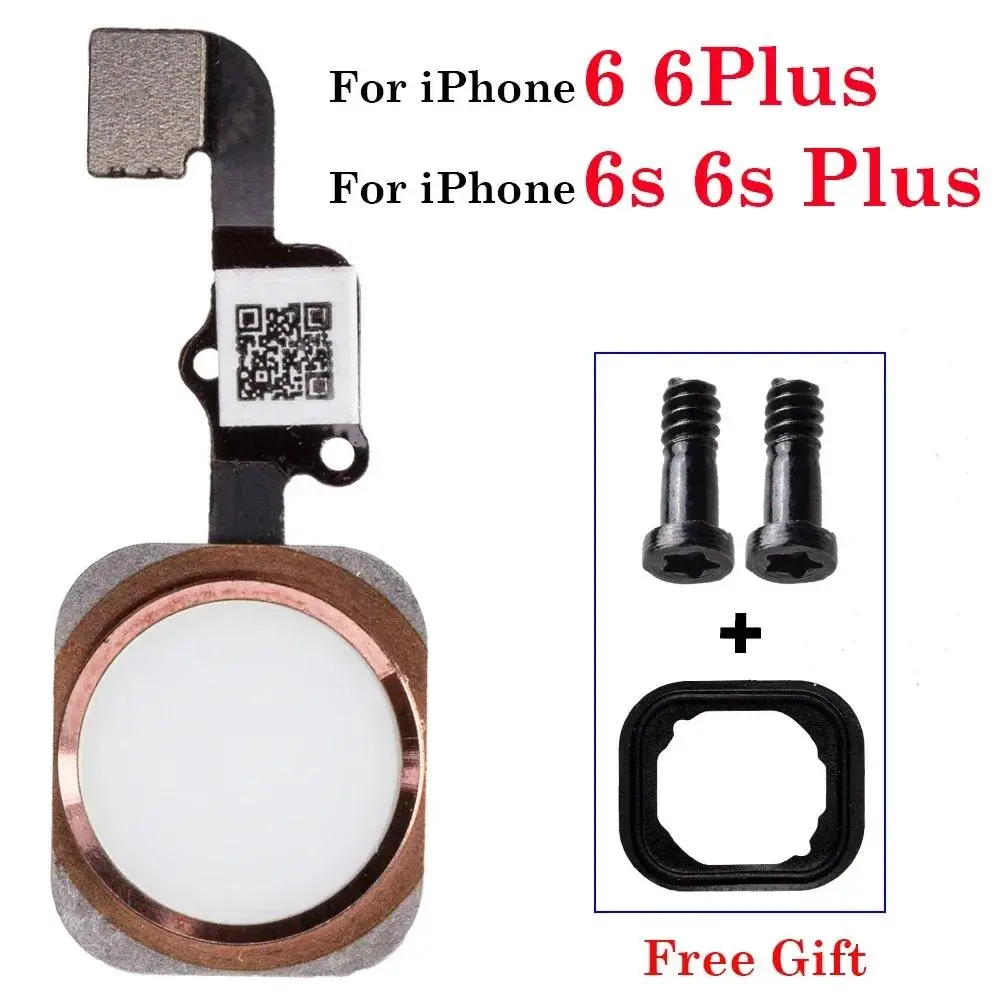 Nút Home + Cao Su + Vít Đáy, 1 Bộ / Lô, Dành Cho iPhone 6, 6s Plus, Có Menu, Dây Flex, Nắp Phím Phụ Kiện Loa