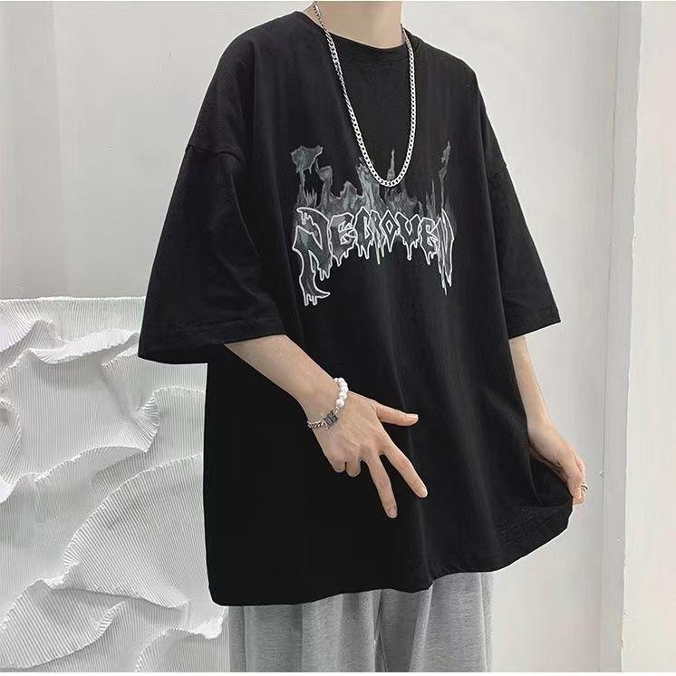 Bộ Đồ Áo Thun Nam, ngắn Tay, Dáng Rộng Vừa Vặn, Quần Áo Mùa Hè, Hợp Xu hướng Và Dễ Phối Đồ Phong Cách Hồng Kông, Tay Lửng Quần Thường Ngày Cho Nam, 12 Menswear 4