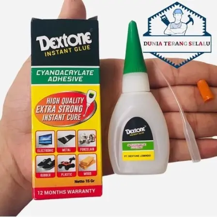 Lem Serbaguna Instant Glue 15gr DEXTONE Cyanoacrylate Adhesive Super Glue G Keramik Besi Plastik