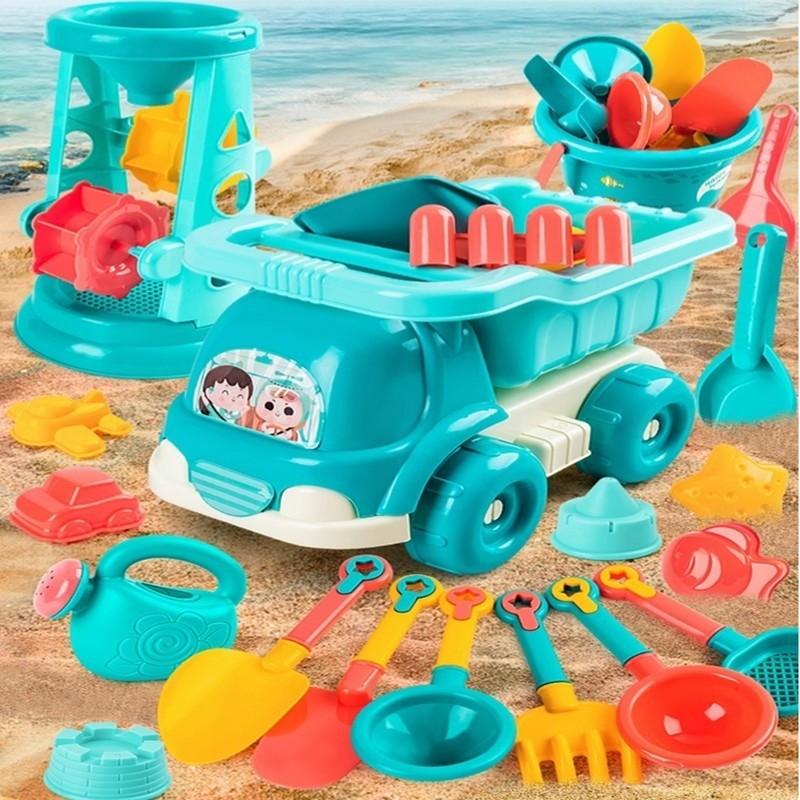 14/18PCS Mainan Pantai / Bermain Pasir Set Mainan Ember Luar Ruangan Anak-anak / Mainan Kios Pasir Pantai/Mainan Mobil Pasir / Beach Sand Toys