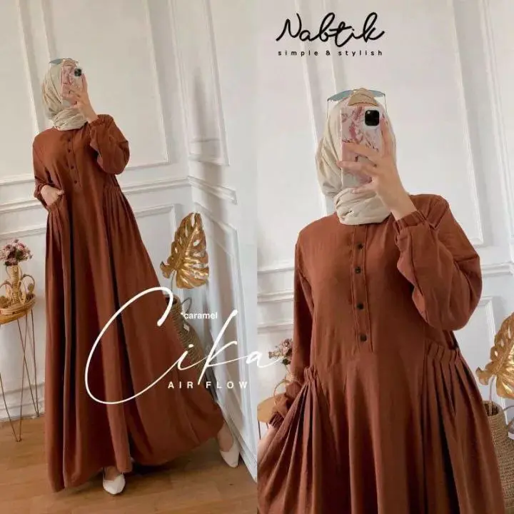 GAMIS CHIKA RAYON KRINGKEL PREMIUM/BUSANA MUSLIM MODERN  2023