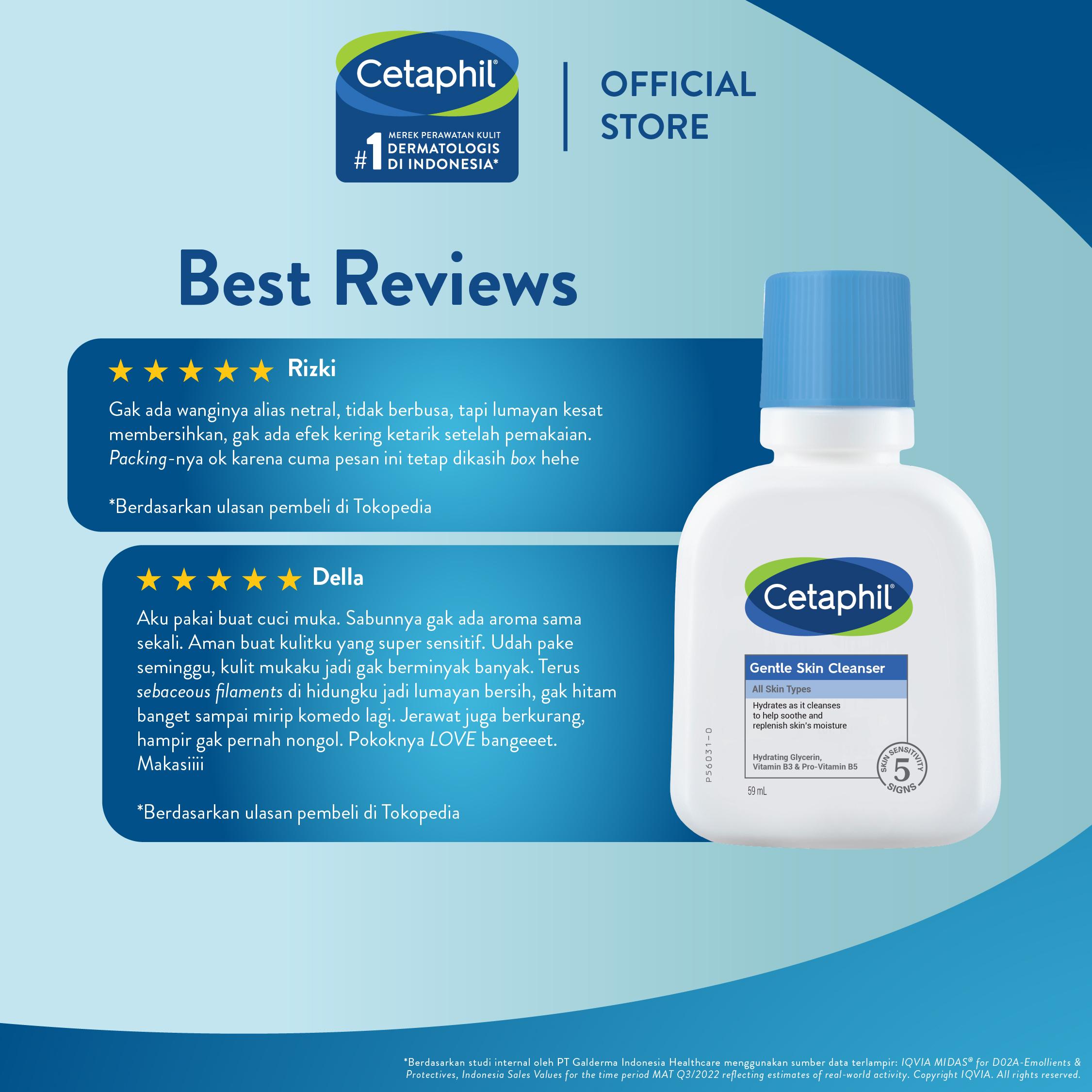 Cetaphil Gentle Skin Cleanser 59ml dengan Niacinamide, Glycerin dan Panthenol Sabun Pembersih Muka Untuk Segala Jenis Kulit