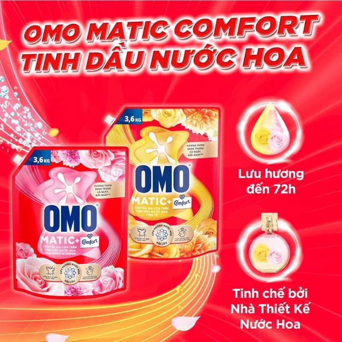 Product Introduction of Bột giặt Omo Comfort Tinh dầu nước hoa và  hương hoa hồng 350g/700g đánh bay vết bẩn cứng đầu 5