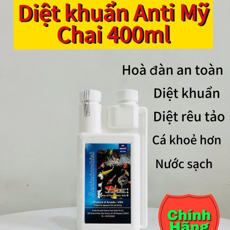  Diệt khuẩn xử lý nước Anti chai 400ml cho cá Koi cá cảnh diệt khuẩn phòng nấm diệt tảo trị cá cạ mình. Làm trong nước và hoà đàn an toàn. 