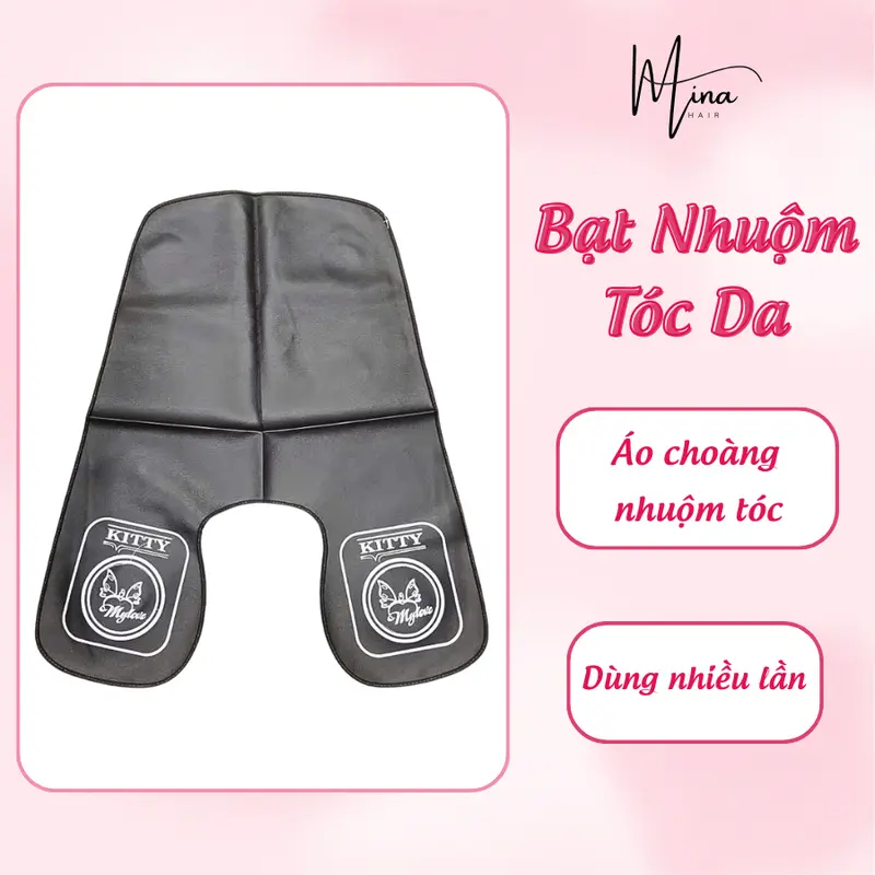 Áo choàng nhuộm tóc, áo choàng nilon nhuộm tóc tại nhà, tấm bạt nhuộm tóc - Áo choàng nhựa dẻo, bạt nhuộm tóc da, miếng lót nhuộm tóc chống thấm nước cao cấp dùng trong các salon giúp bảo vệ quần áo khi nhuộm tóc - Minahair 2