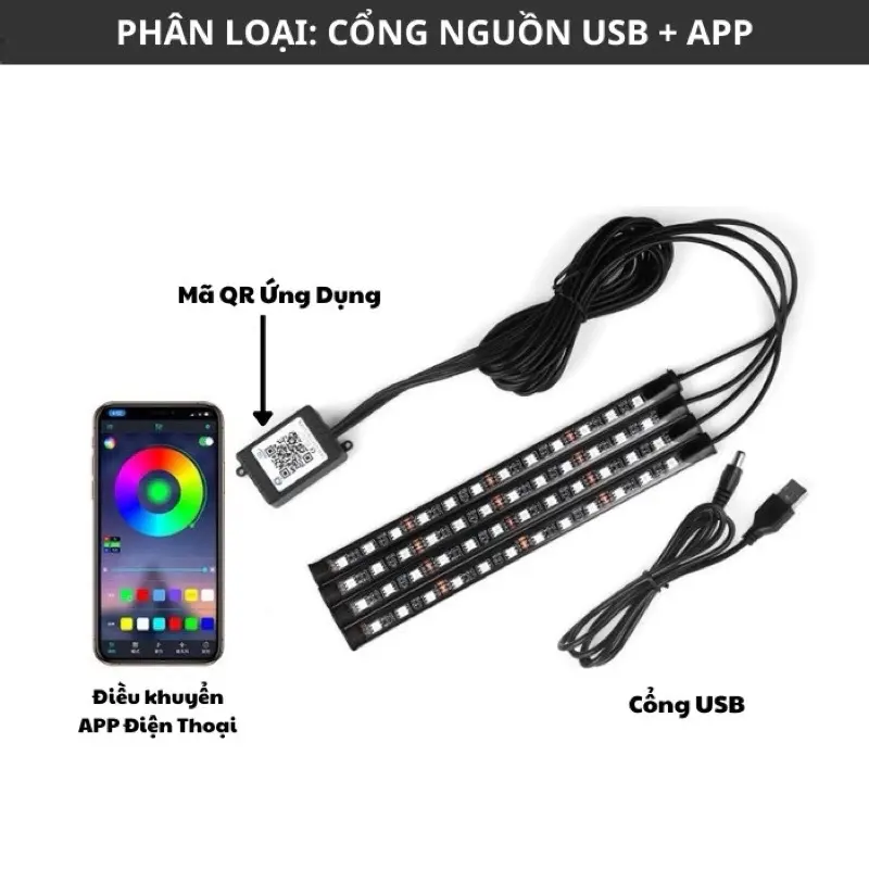 ￼Đèn led gầm ghế ô tô ️Loại 48Led - Hàng loại 1 cao cấp️Điều chỉnh nháy theo nhạc -giọng nói.  Đầy đủ các chế độ chỉnh 4