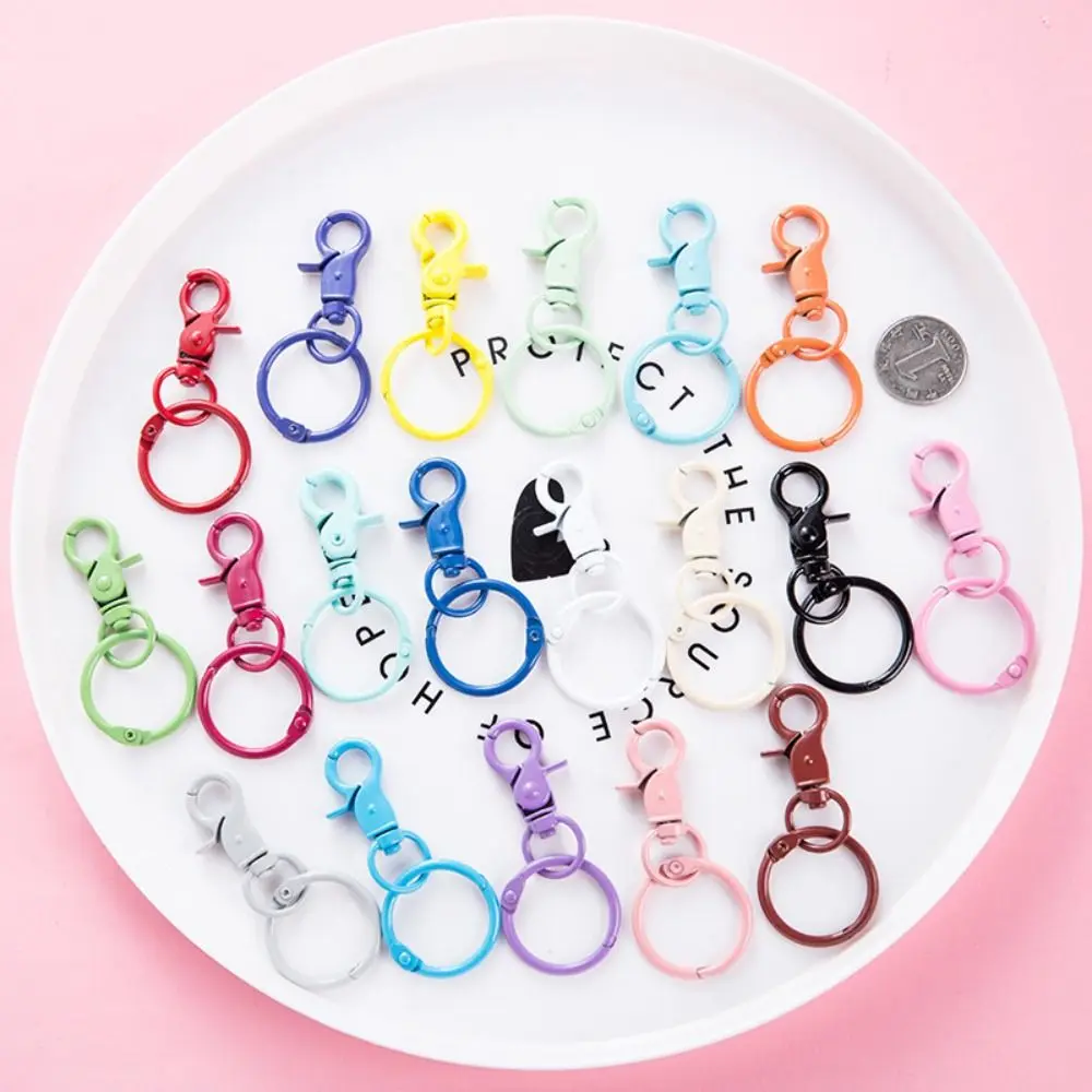 Durable Candy Color Lobster Clasp Hooks Snap Buckle Hooks Detachable Jewelry DIY Buckle Connector Jewelry Making Connecting Ring Spring Clasp for Keychain Craft Lovers