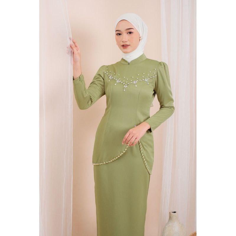 Product Introduction of Felicia Set Baju Kurung Melayu Malaysia Terbaru Wanita Atasan Karet 7