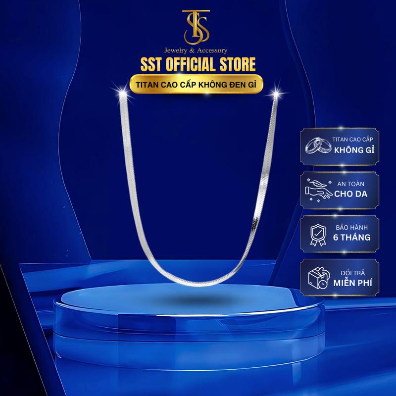 Dây chuyền Dây mì trắng Titan cao cấp Không đen gỉ VC302