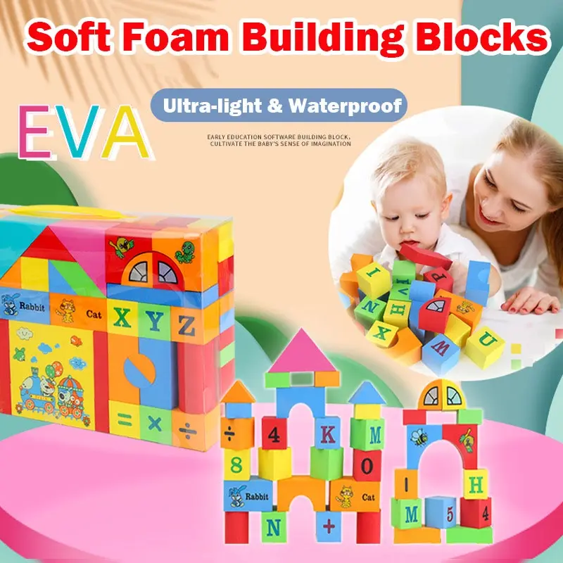 73pcs EVA Soft Foam Stackable Building Blocks Different Shapes - TikTok ...
