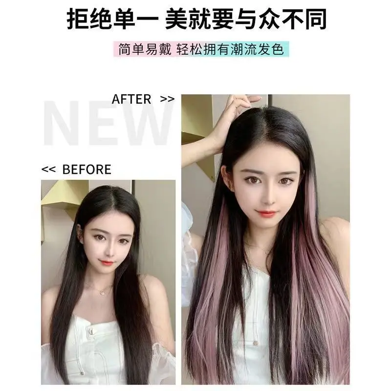 Miếng Dán Tóc Giả, Tóc Dài, Nhuộm Tai, Tóc Nối Nữ, Miếng Dán Nhuộm Chọn Tóc Nữ, Miếng Dán Tóc Giả Nhuộm Highlight, Miếng Dán Tóc Giả Nhuộm Màu Women Wig 4