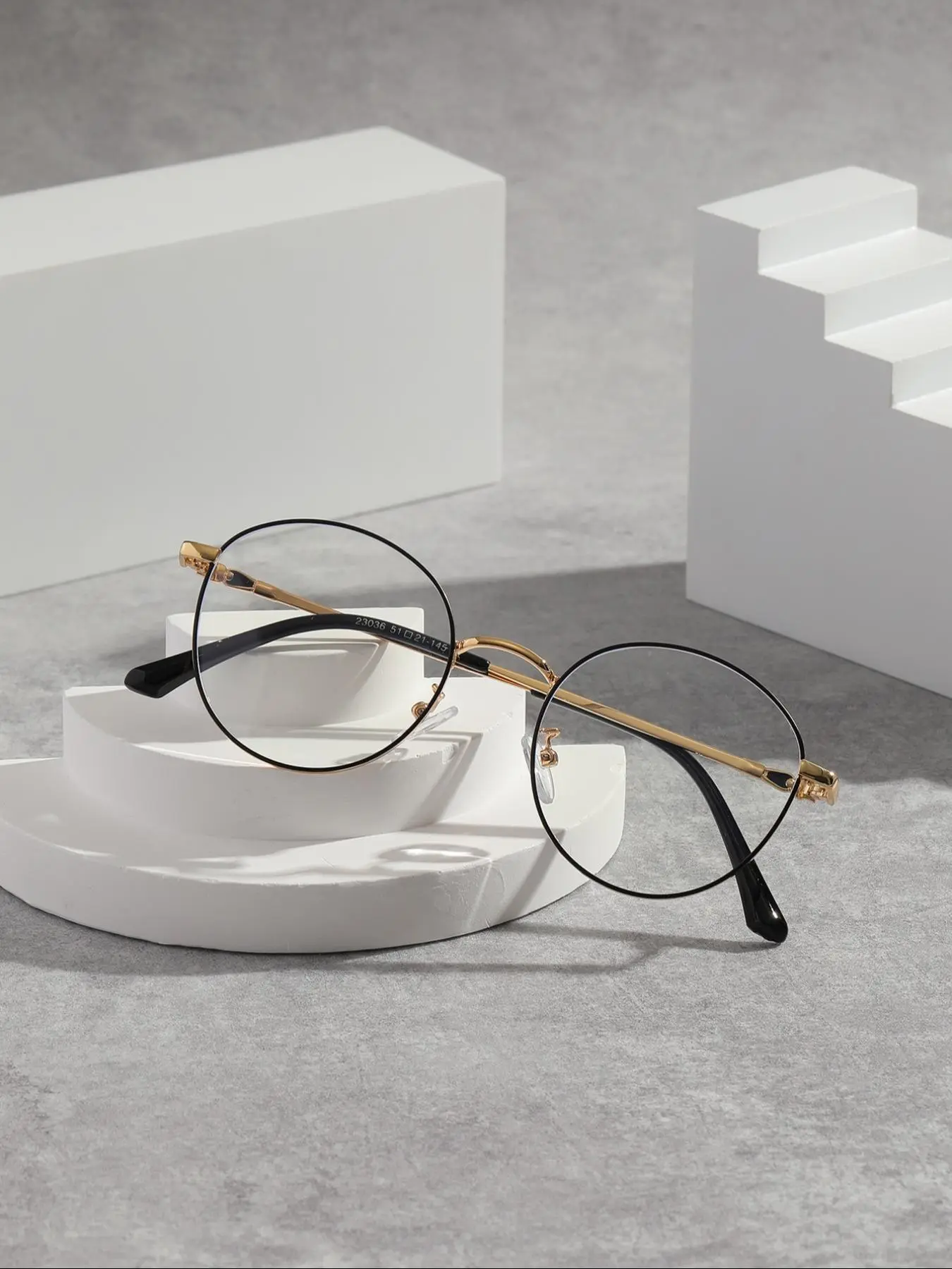 Round Metal Frame Eyeglasses, Classic Simple Anti-blue Light Eyeglasses for Everyday Use, Fashion Eyeglasses for Outdoor Activities