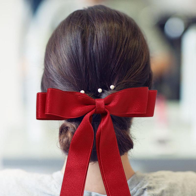 Product Introduction of Satin Hair Bow Clips Ribbon Bow Hair Barrettes French Hair Accessories for Women Girls 24