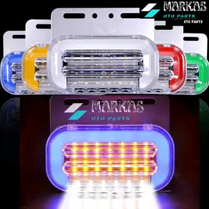 Lampu Led Samping Bak Truk Variasi 12volt / 24volt Model Oval Besar 31Led Sein Running Light Waterside Universal Car