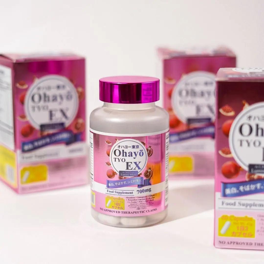Ohayo TYO Tokyo Lumine White EX 700mg Glutathione Oral Sunblock Pomegranate  Collagen LCystine NAC Biotin Whitening Supplement 60Capsules Edible Dietary  Healthcare Fitness Beauty Vitamin Colagen Zinc