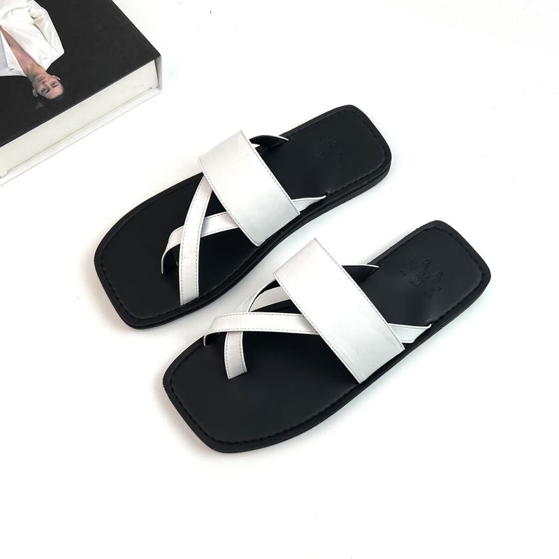 Dép sandal xỏ ngón mũi vuông đế bệt, dép đi biển đi chơi size 34-44 nam nữ SANDALTHOITRANG