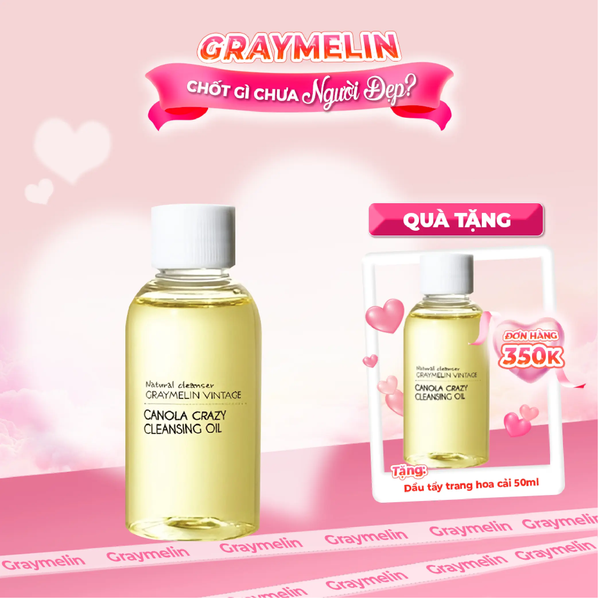 Quà tặng lives Dầu Tẩy trang  Graymelin Vintage Canola Crazy Cleansing Oil 50ml