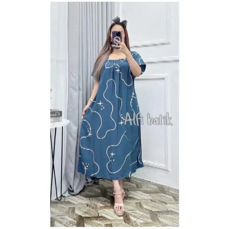 (Grosir Daster) Daster motif Love & motif Bintang ll busui kain rayon grade a terlaris Tebal 6
