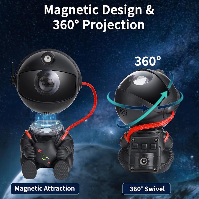 Astronaut Design LED Starry Sky Projector Night Light, USB Powered Starry Sky Nebula Atmosphere Projector Lamp, Novelty Lighting for Home Bedroom, Flashlight Projector, Black Laser Projector 3