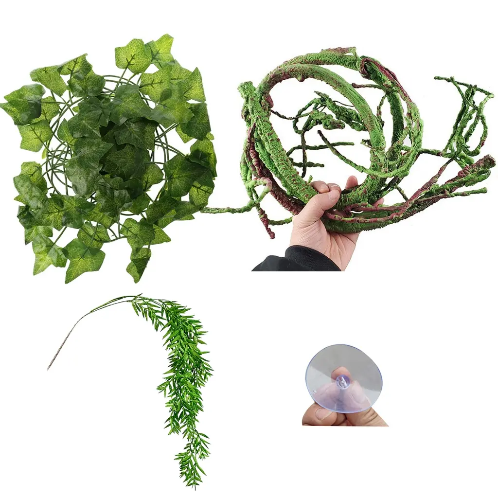 ZYHDZ Pet Reptiles Corner Plant Decoration for Amphibians Bearded Dragon Lizards