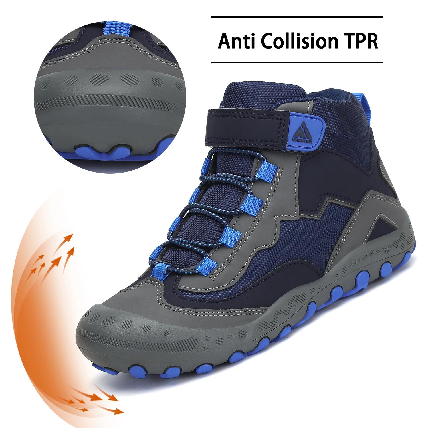 Scarpe da esterno per bambini, resistenti all'acqua, scarponi da trekking, anticollisione, antiscivolo, scarpe da ginnastica alla caviglia per bambini_voghion.com