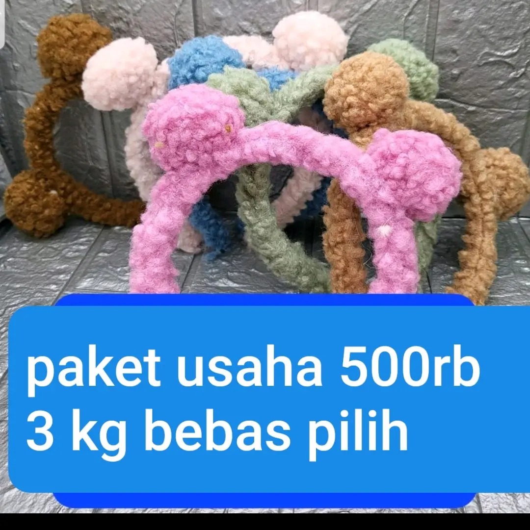 paket usaha 3 kg bando karet jepit , bros alat kosmetik bebas pilih l