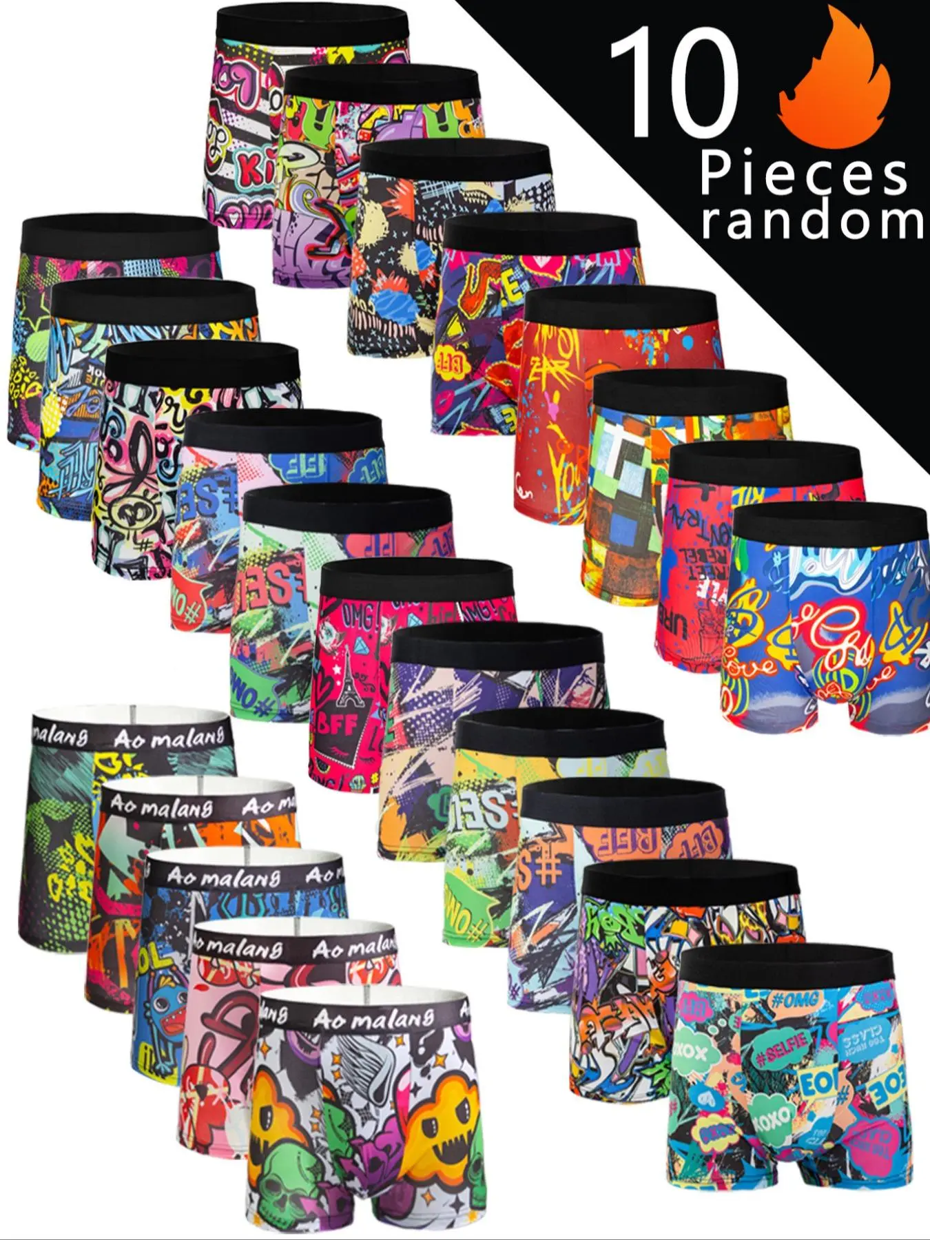 Men's All Over Print Boxer Brief, Casual Comfy Breathable Underwear for Daily Wear, Mens Underwear for All Seasons, Undergarments