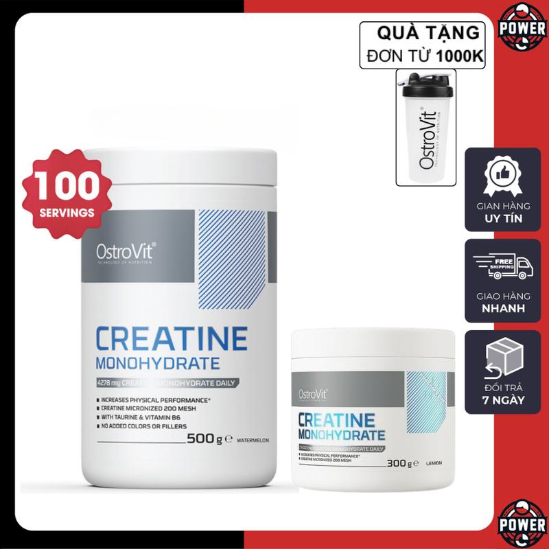 [FreeShip] Creatine (có chiết lẻ 100g) Monohydrate Ostrovit 500g - 100 Lần - thực phẩm bổ sung thể hình