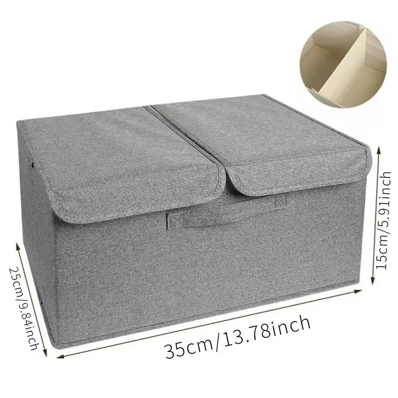 Foldable Clothes Storage Box, 1 Count Clothes Storage Organizer with Handle, Clothes Organizer for Bedroom, Dormitory, Wardrobe 1