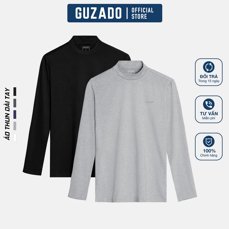 Áo Thun Nam Dài Tay GUZADO Chất Liệu Cotton Cao Cấp Giữ Nhiệt Tốt Màu Sắc Trẻ Trung Đa Dạng Phong Cách MDT2404