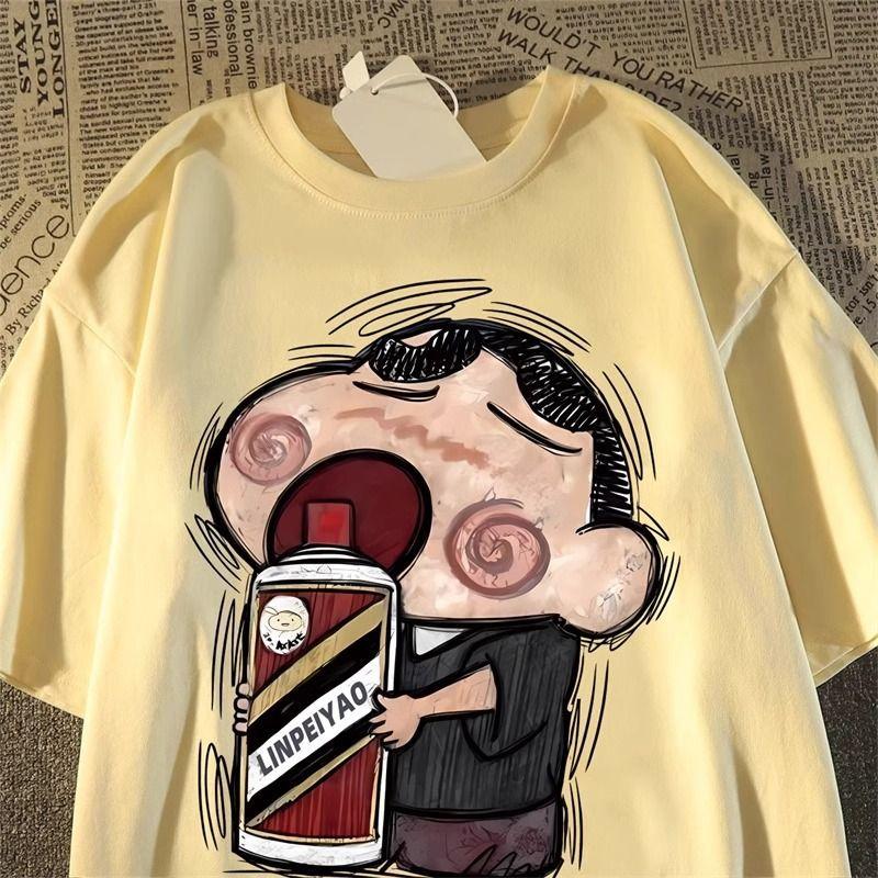 Áo Thun ngắn Tay In Hình Shin-chan Bút Chì Màu Cổ Điển Mỹ, Unisex, Dáng Rộng Vừa Vặn, Phong Cách Hợp Xu hướng Áo Tay Lửng Mùa Hè, Bán Chạy Tại Cửa Hàng, [Giảm Giá Đặc Biệt Tại Cửa Hàng] 2