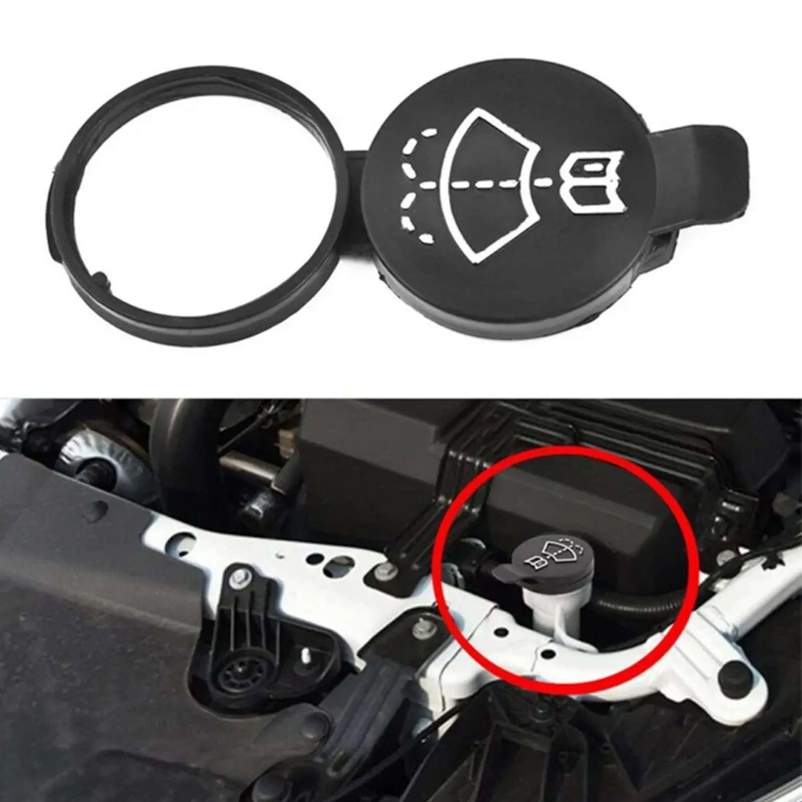 Fluid Reservoir Bottle Cap Car Windshield Washer Bottle Cap Cover Portable Sturdy Nozzle Cover Multifunctional Lid Top Replacement for Washer Water Tank