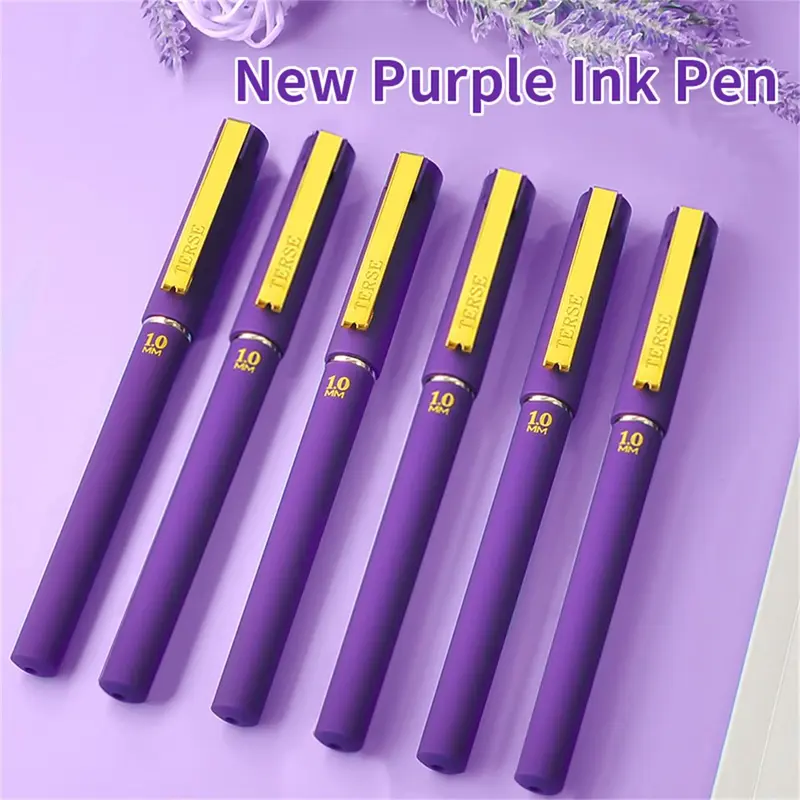 3pcs 0.5mm Gel Pen, Smooth Writing Green/Purple Ink Pen, Multifunctional Writing Stationery for Home Office School Student 5