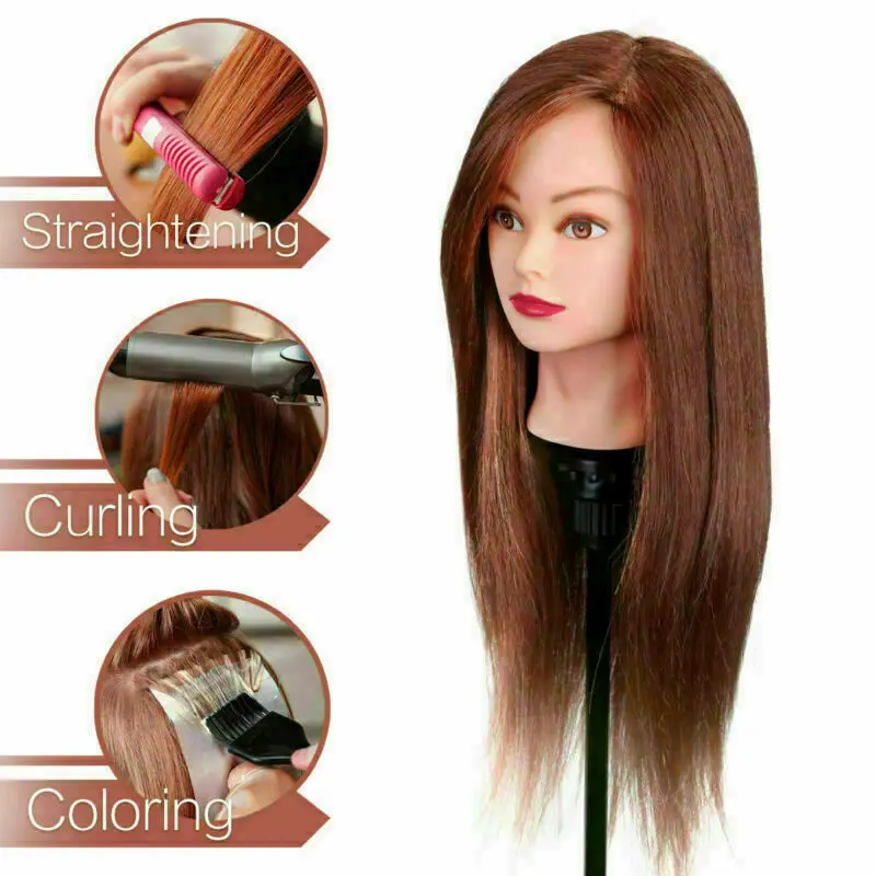 Đầu Ma-nơ-canh, Chuyên Nghiệp, Làm Bằng Tóc Người, Thích Hợp Để Thực Hành Làm Tóc Cho Thợ Cắt Tóc, Búp Bê Họa Sĩ Làm Tóc Wig