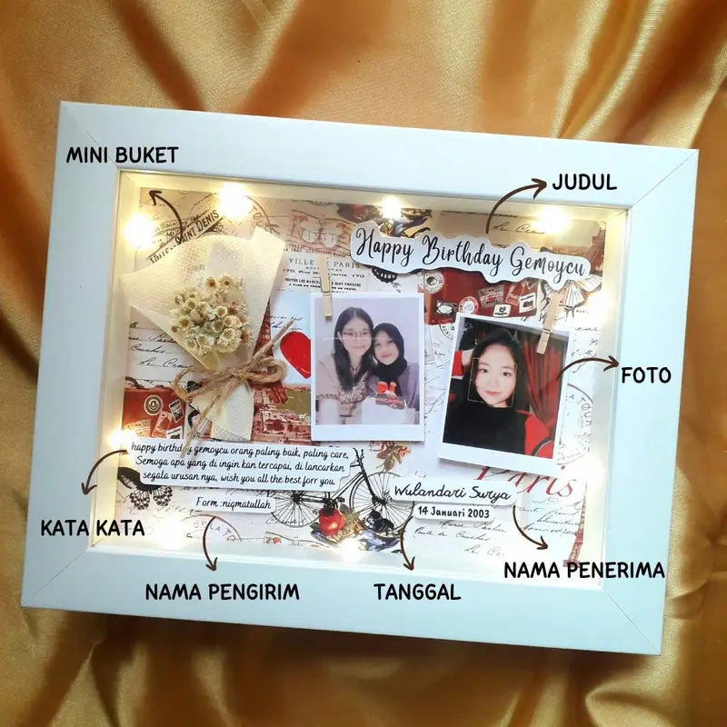 Pigura Kado Ulang Tahun Wisuda Aesthetic Wedding Anniversary 5