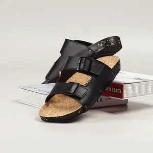 Kenfa - Nive Black M Sandal Casual Pria Wanita Formal Hitam Simple Empuk Nyaman Stylist Sendal Slop