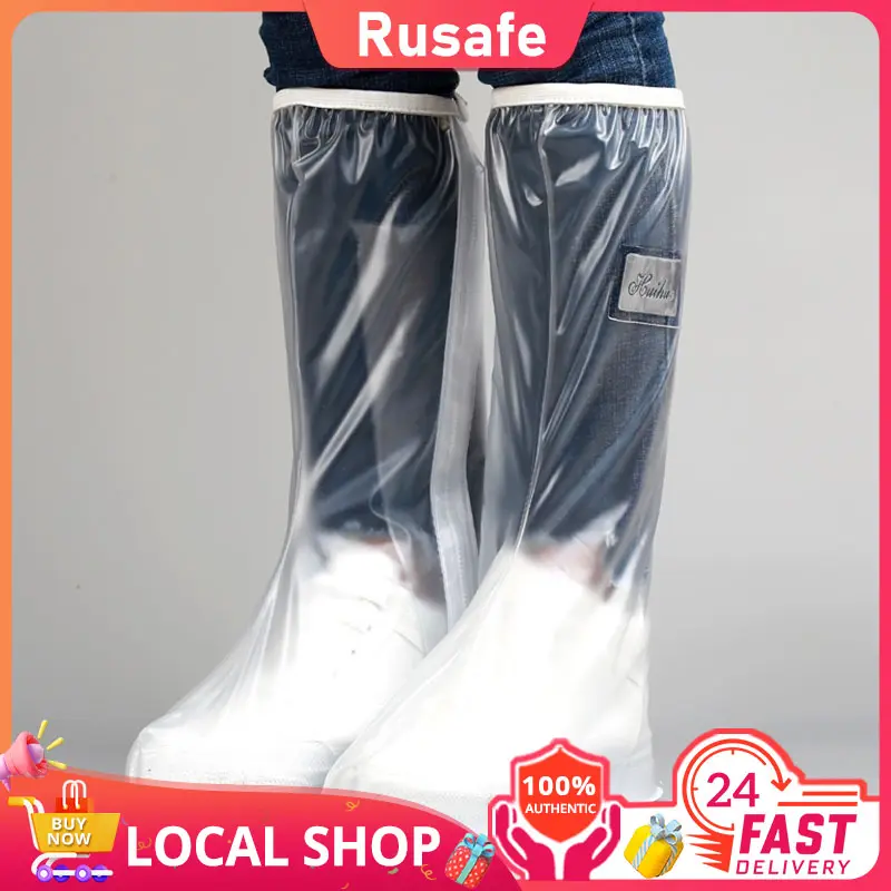 Waterproof Long Shoe Cover With Zipper Boot & Shoe Covers Non-Slip Durable Indoor Protect Your Home Floors and Shoes