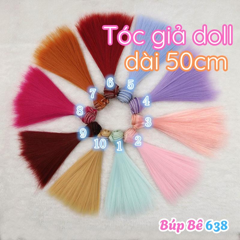 tóc giả dệt dài 50cm *100cm phụ kiện may dán tóc giả cho búp bê 22in ,bjd 1/3
