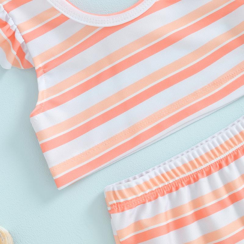 Product Introduction of Toddler Girls Three Piece Swimsuits Fly Sleeve Bikini Set Beachwear Summer Bathing Suits,Cute,Soft,Comfortable,Fitted,High-quality,Fashion,Elastic,Daily Wear,6-24 Months,2-3 Years 45